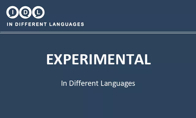Experimental in Different Languages - Image