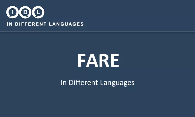 Fare in Different Languages - Image