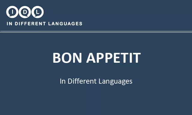 Bon appetit in Different Languages - Image
