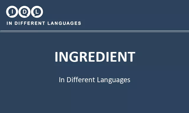 Ingredient in Different Languages - Image