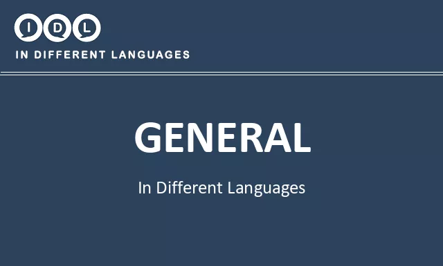 General in Different Languages - Image