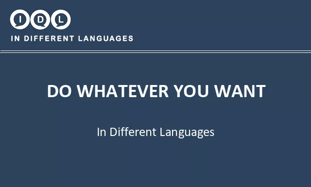 Do whatever you want in Different Languages - Image