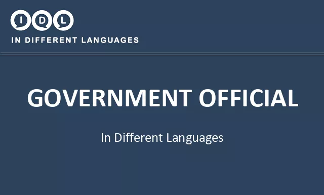 Government official in Different Languages - Image