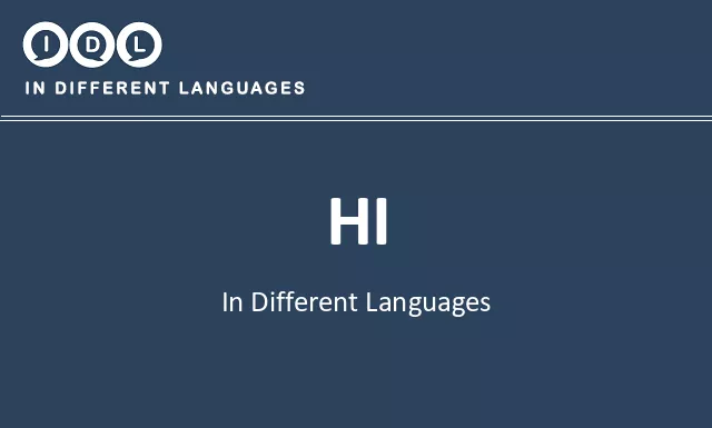 Hi in Different Languages - Image