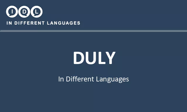 Duly in Different Languages - Image