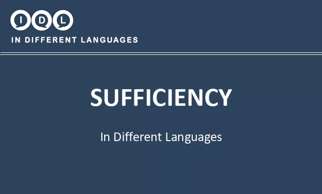 Sufficiency in Different Languages - Image