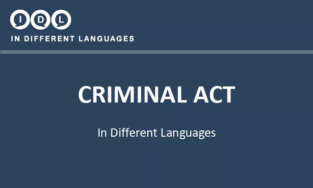 Criminal act in Different Languages - Image