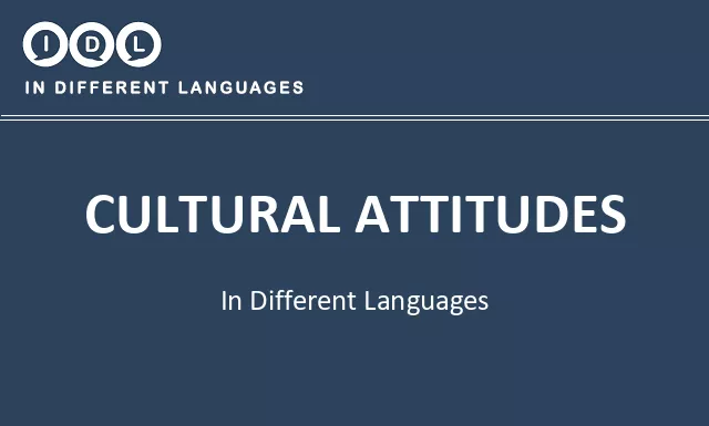 Cultural attitudes in Different Languages - Image