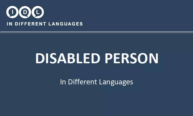 Disabled person in Different Languages - Image