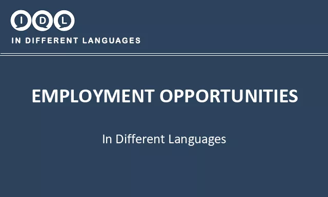 Employment opportunities in Different Languages - Image