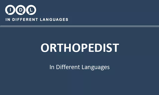 Orthopedist in Different Languages - Image