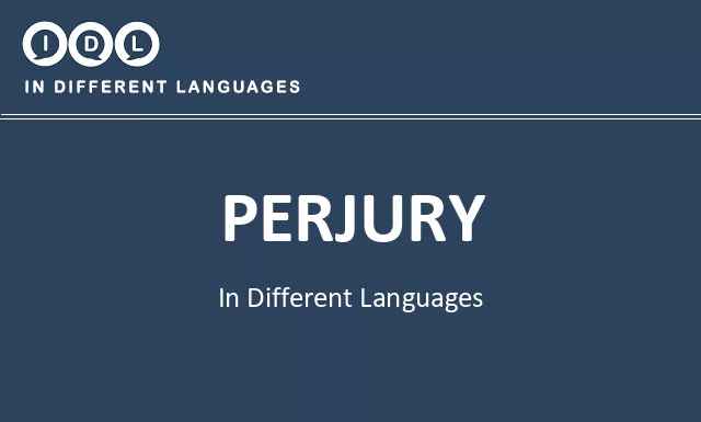Perjury in Different Languages - Image