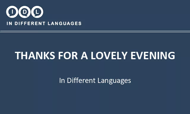 Thanks for a lovely evening in Different Languages - Image