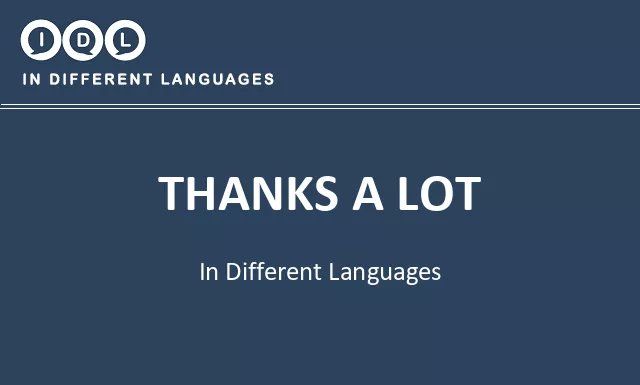 Thanks a lot in Different Languages - Image