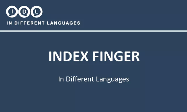 Index finger in Different Languages - Image
