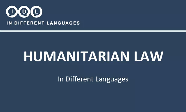 Humanitarian law in Different Languages - Image