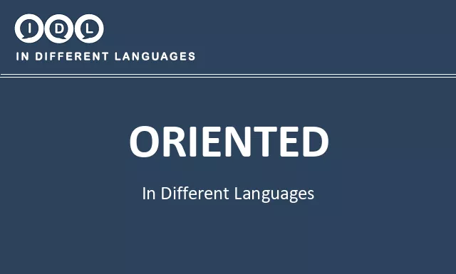 Oriented in Different Languages - Image
