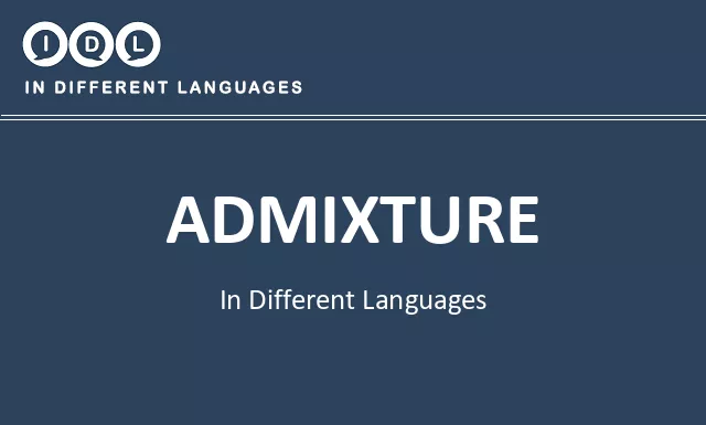 Admixture in Different Languages - Image