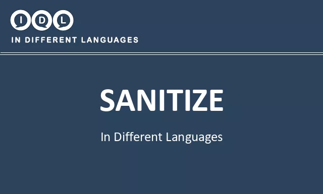 Sanitize in Different Languages - Image