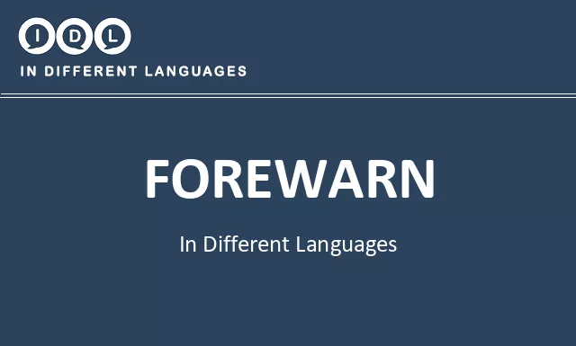 Forewarn in Different Languages - Image