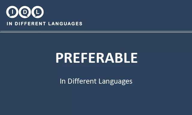 Preferable in Different Languages - Image