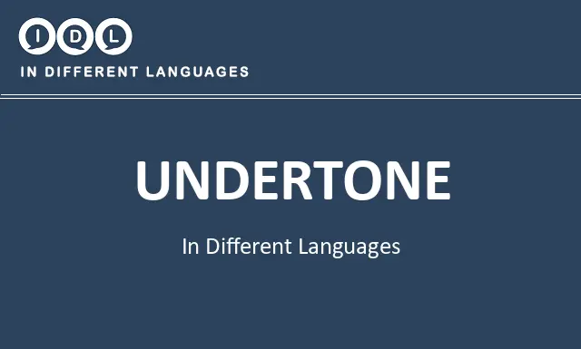 Undertone in Different Languages - Image