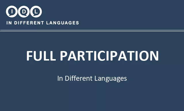 Full participation in Different Languages - Image