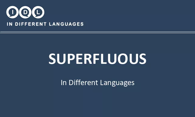 Superfluous in Different Languages - Image