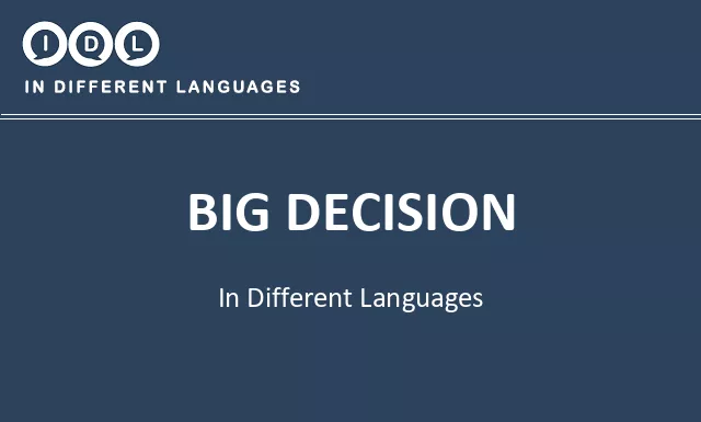 Big decision in Different Languages - Image