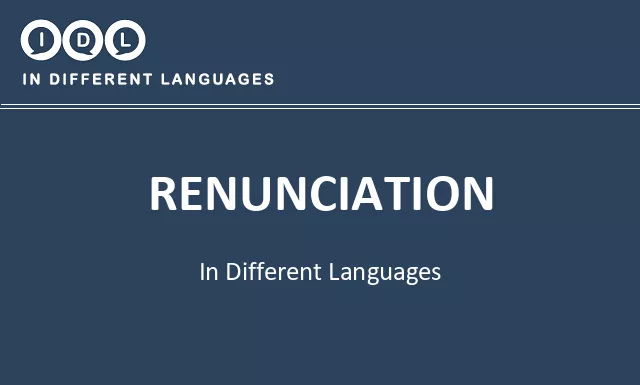 Renunciation in Different Languages - Image