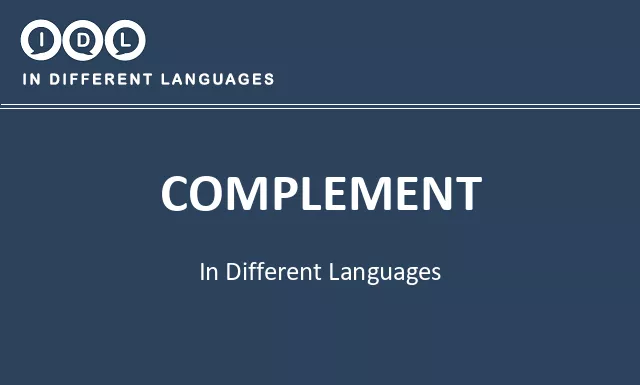 Complement in Different Languages - Image