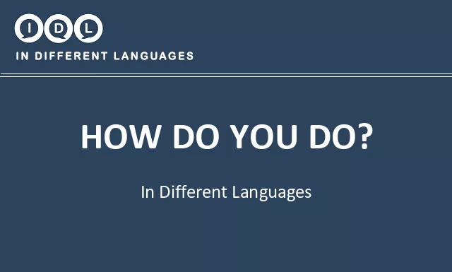 How do you do? in Different Languages - Image