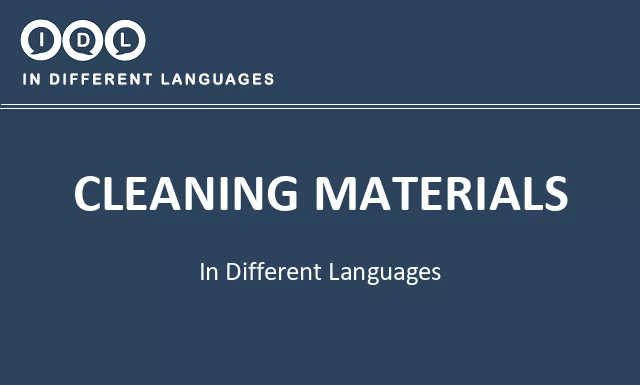 Cleaning materials in Different Languages - Image