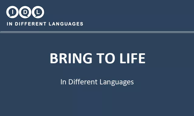 Bring to life in Different Languages - Image