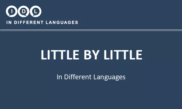 Little by little in Different Languages - Image