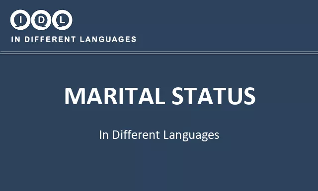 Marital status in Different Languages - Image