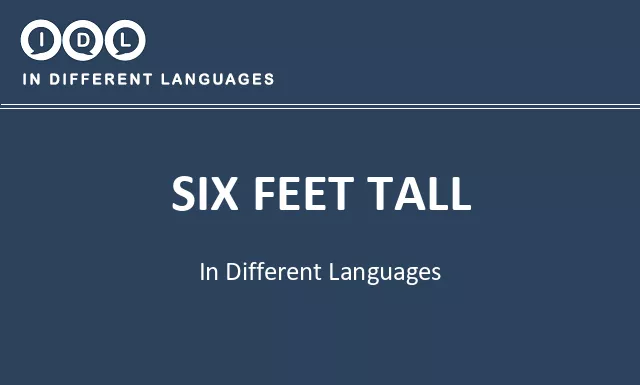 Six feet tall in Different Languages - Image