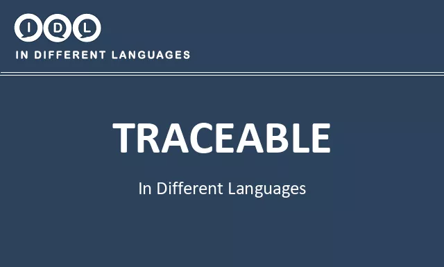 Traceable in Different Languages - Image
