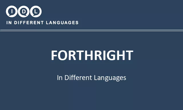 Forthright in Different Languages - Image