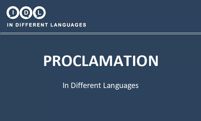 Proclamation in Different Languages - Image