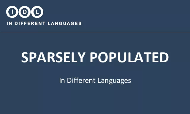 Sparsely populated in Different Languages - Image