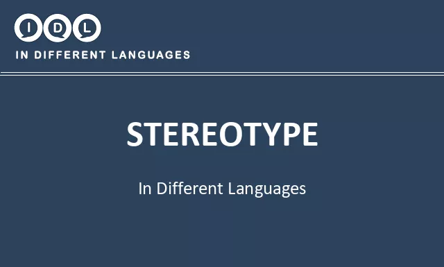 Stereotype in Different Languages - Image