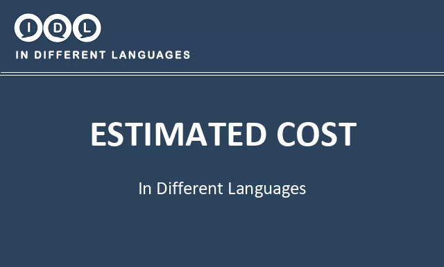 Estimated cost in Different Languages - Image