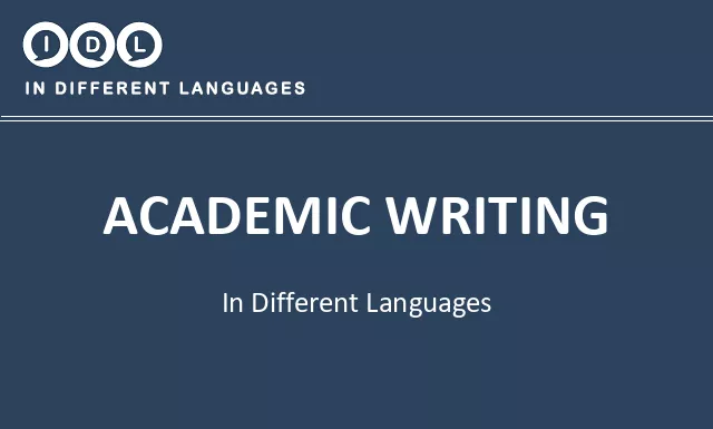 Academic writing in Different Languages - Image