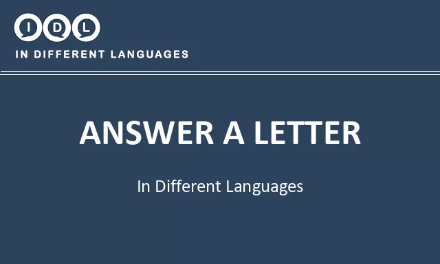 Answer a letter in Different Languages - Image