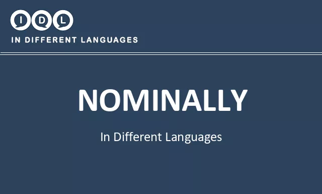 Nominally in Different Languages - Image