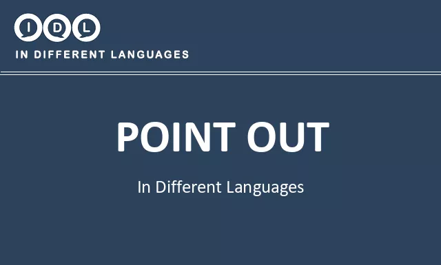 Point out in Different Languages - Image