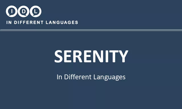 Serenity in Different Languages - Image