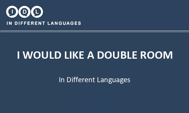 I would like a double room in Different Languages - Image
