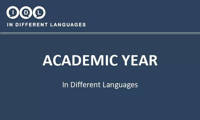 Academic year in Different Languages - Image